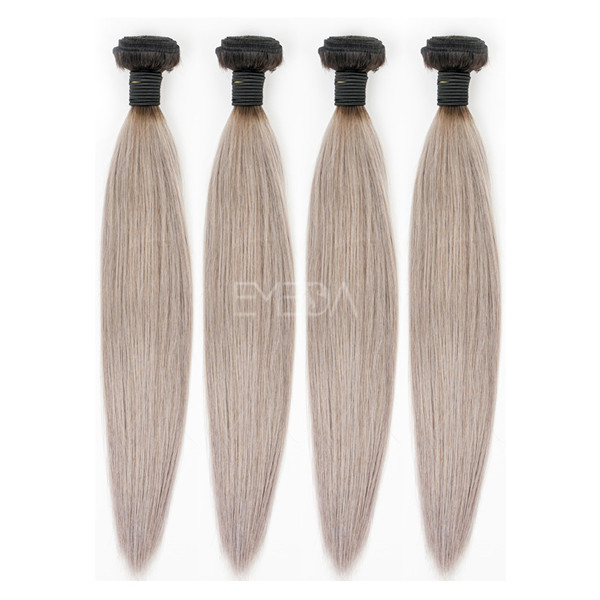 Stock 7A 100% Indian gray hair extensions YJ180